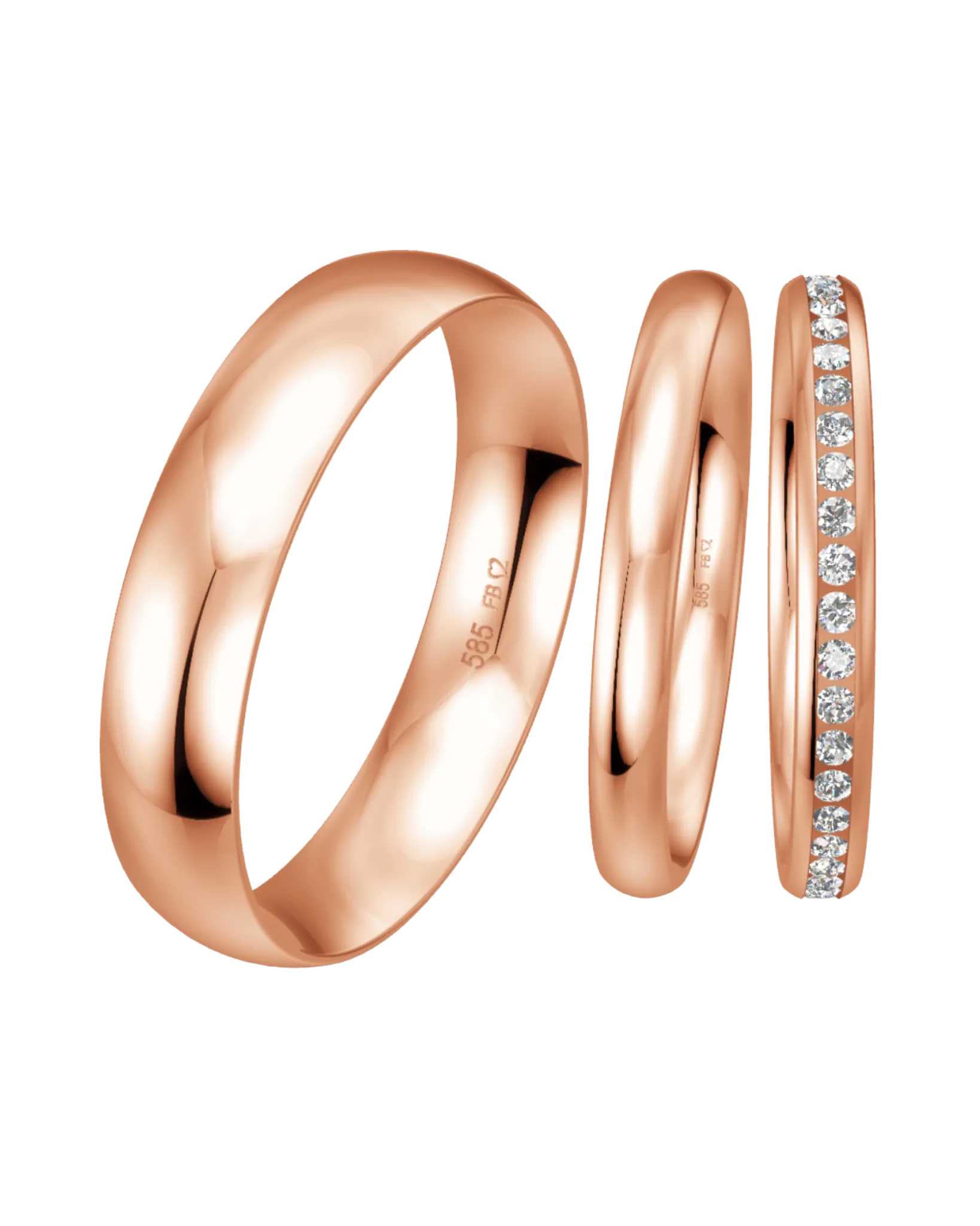 Alliance Breuning or rouge 585 poli 2.5 mm diamants