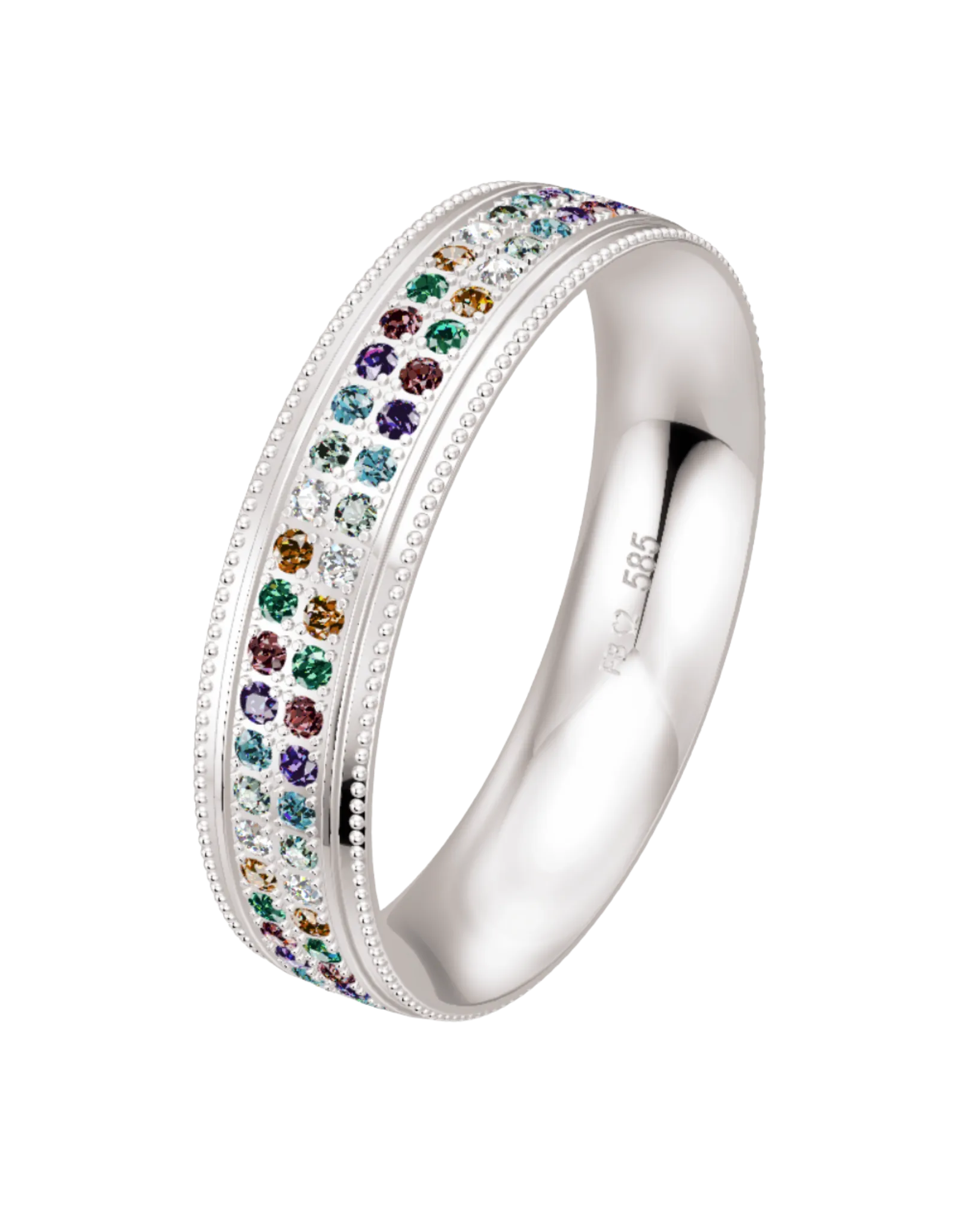 Alliance Breuning Color or blanc 585 diamants multicolores 5 mm