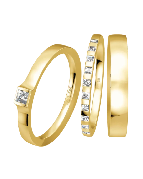 Alliance Breuning or jaune 585 poli 1.7 mm diamants