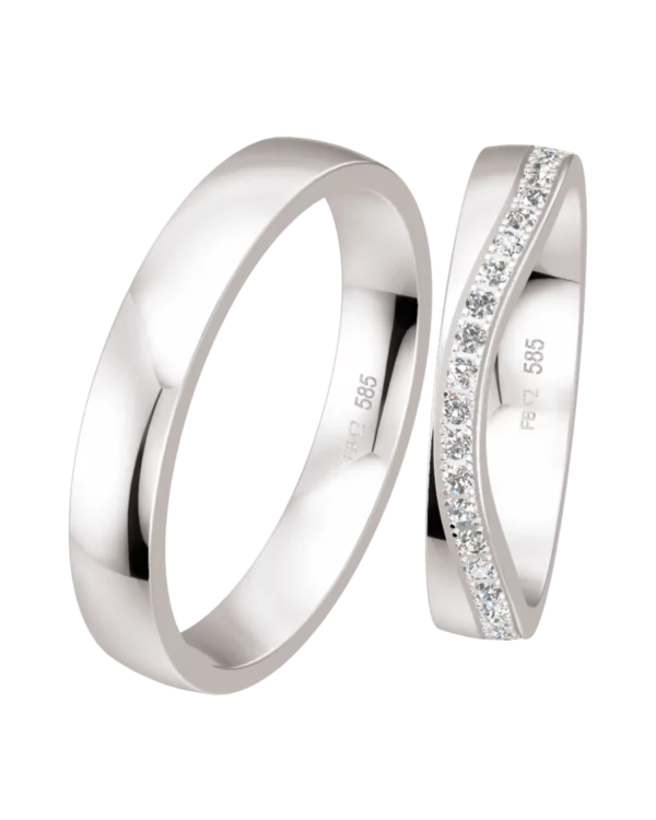 Alliance Breuning Side Stone or blanc 585 diamants 4 mm