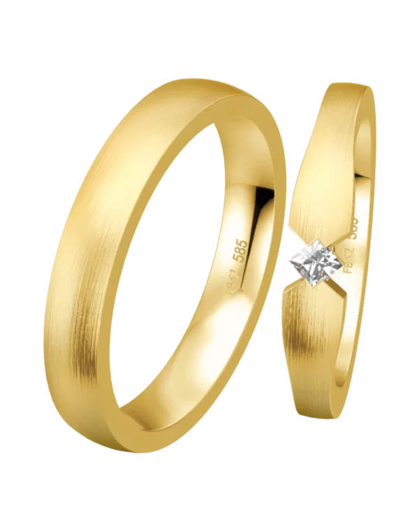 Alliance Breuning Tension or jaune 585 diamant 4 mm