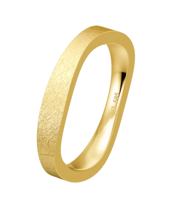 Alliance Breuning or jaune 585 mat glacé 3.5 mm