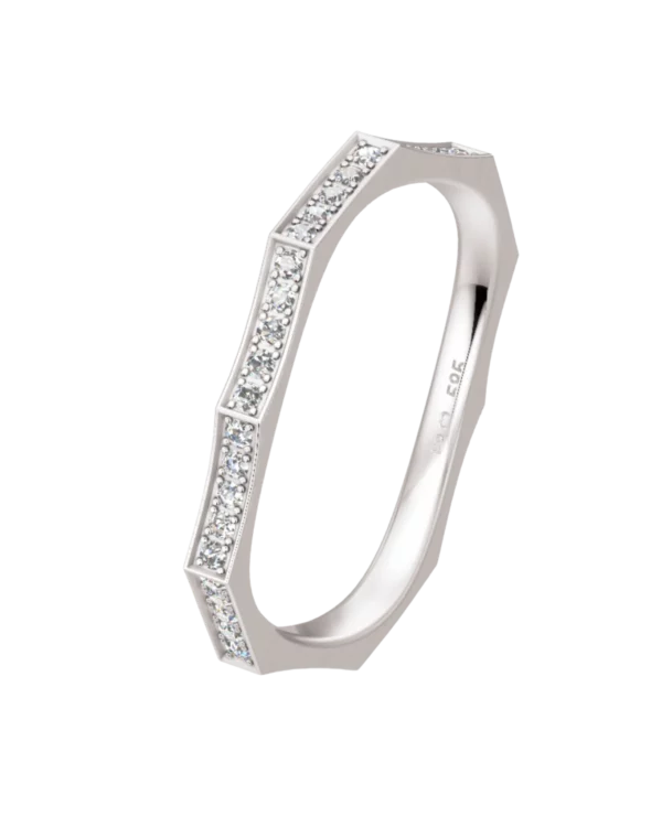 Alliance  Breuning or blanc 585 poli 3 mm diamant