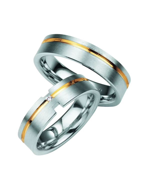 Alliance Breuning Silver With Diamonds argent 925 bicolore diamant 6 mm