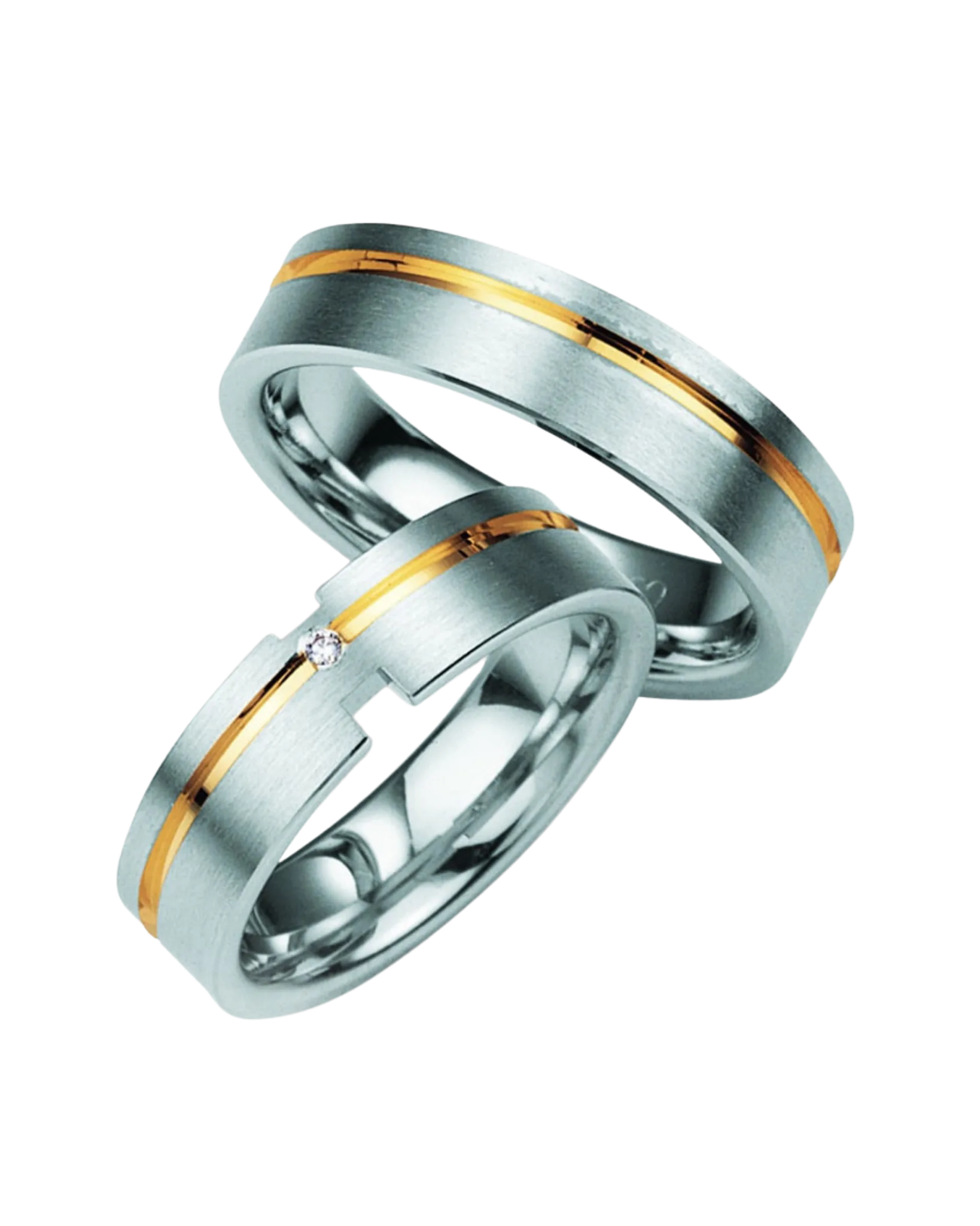 Alliance Breuning Silver With Diamonds argent 925 bicolore diamant 6 mm