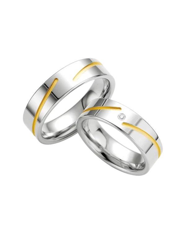 Alliance Breuning Silver With Diamonds argent 925 bicolore diamant 6.5 mm