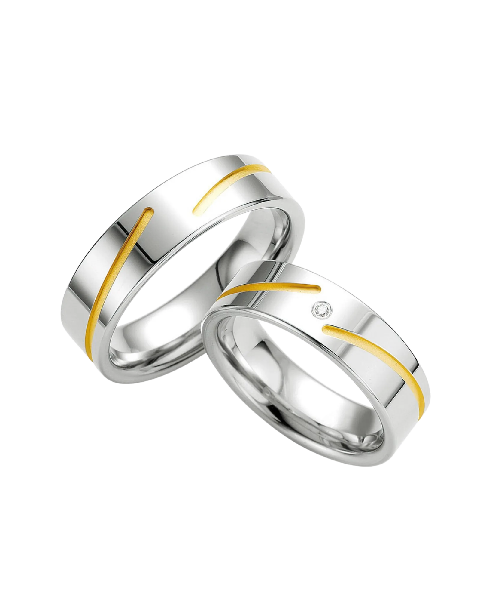 Alliance Breuning Silver With Diamonds argent 925 bicolore diamant 6.5 mm