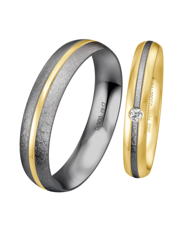 Alliance Breuning Tantal et or jaune 585 diamant 3.5 mm