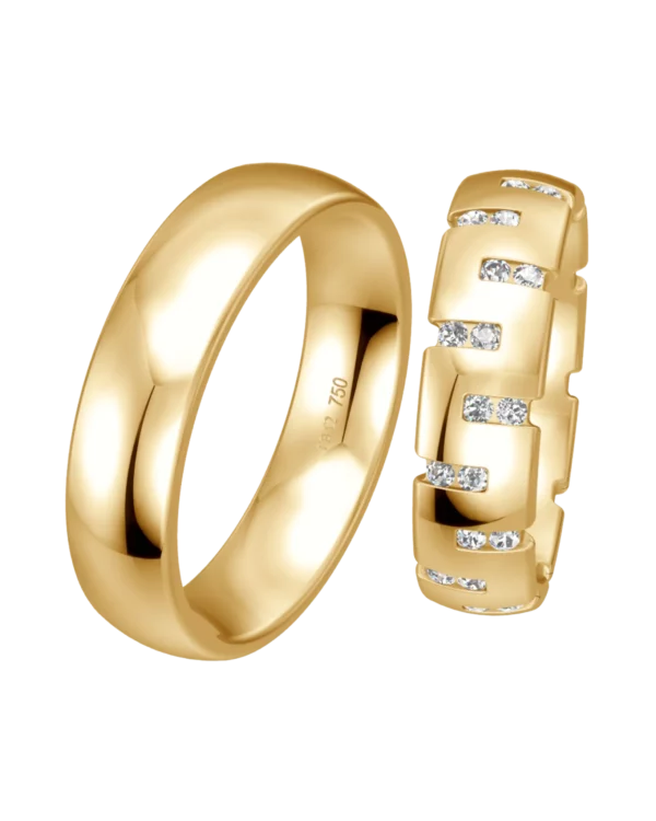 Alliance Breuning Luxury or miel 585 diamants 6 mm