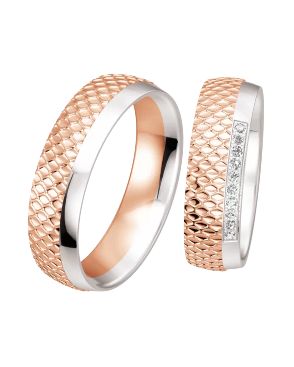 Alliance Breuning Structure or rouge et blanc 585 diamant 6 mm