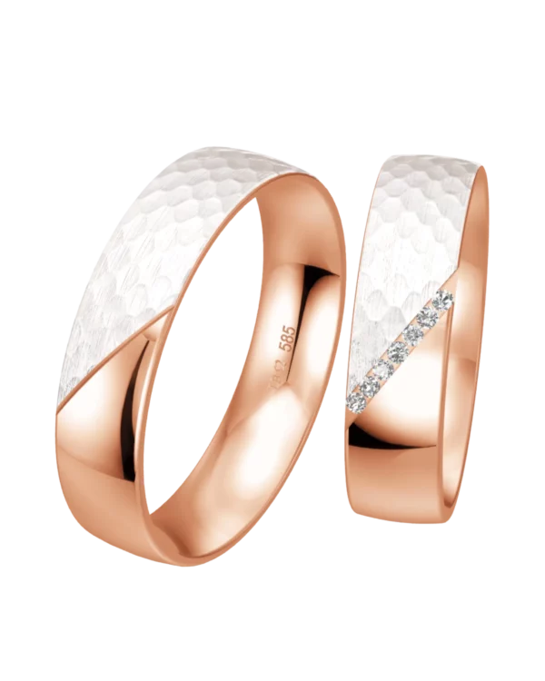 Alliance Breuning Diamond Line or blanc et rouge diamant 5.5 mm