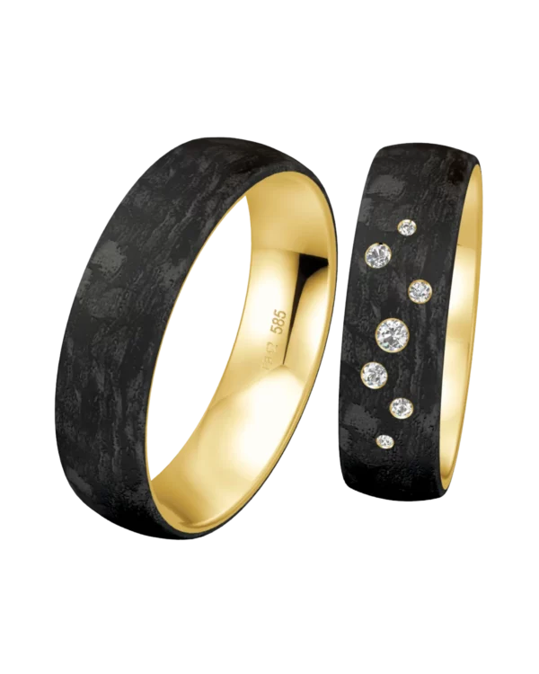 Alliance Breuning Carbon or jaune 585 diamant 6 mm