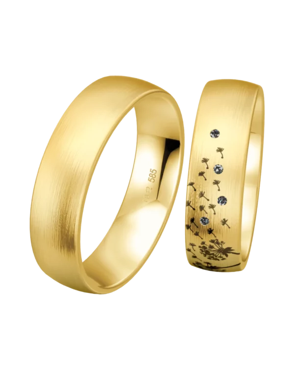 Alliance Breuning Flower or jaune 585 diamant 6 mm