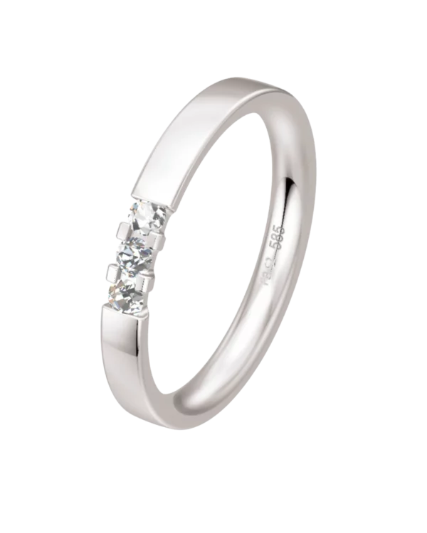 Mémoire Breuning or blanc 585 diamants 3.8 mm