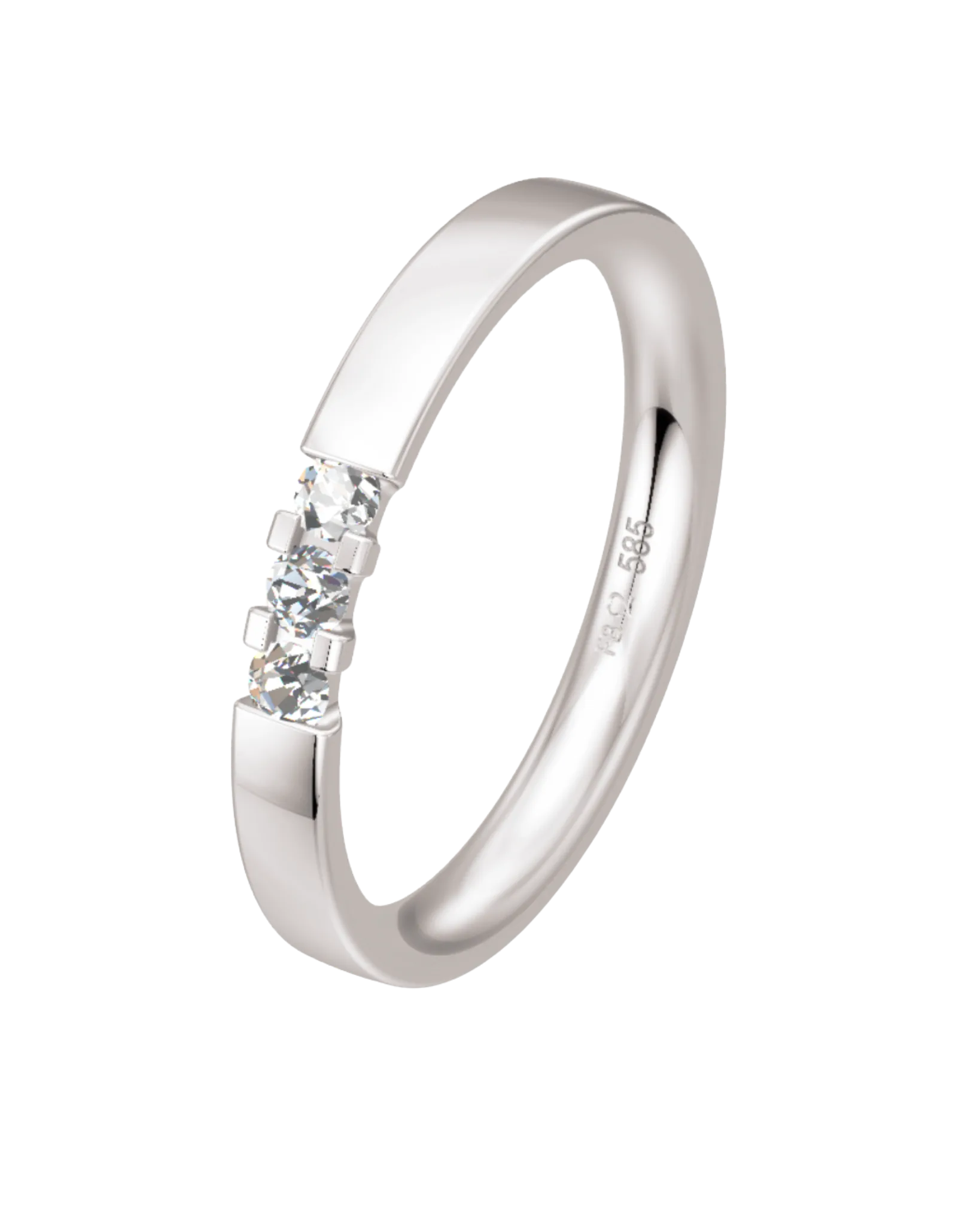 Mémoire Breuning or blanc 585 diamants 3.8 mm
