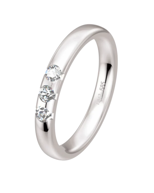 Mémoire Breuning or blanc 585 diamants 3.8 mm