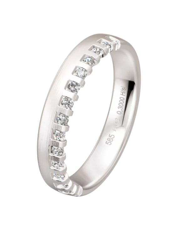 Mémoire Breuning or blanc 585 diamant 4 mm