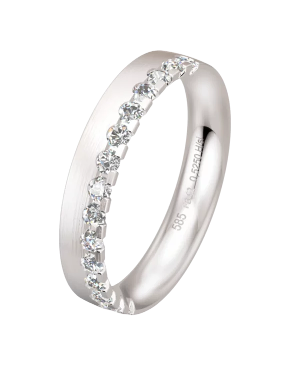 Mémoire Breuning or blanc 585 diamants 4 mm