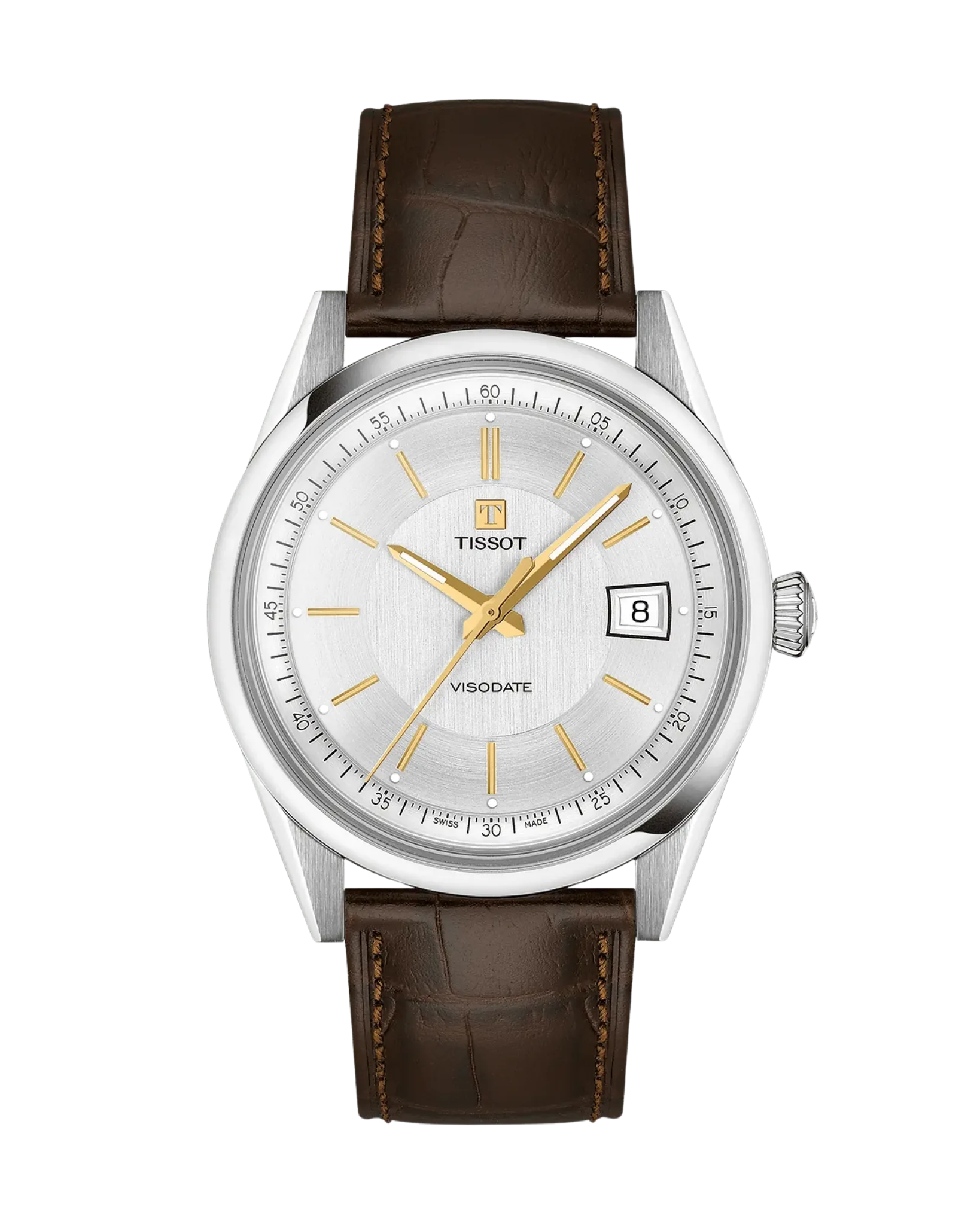 Tissot Visodate 39mm Cuir Argenté