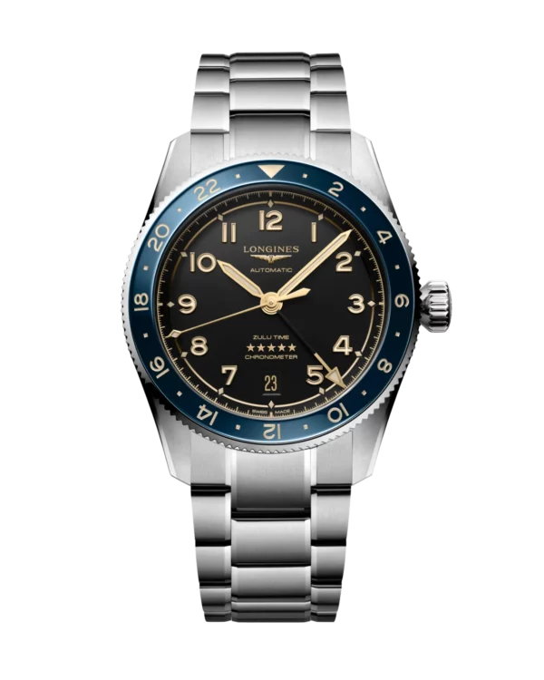 Longines Spirit Zulu Time 39mm Black Bleu