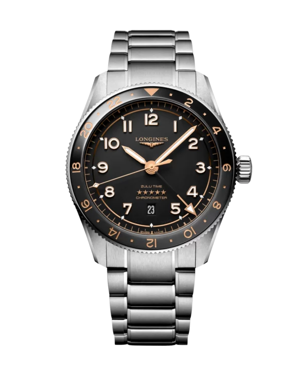 Longines Spirit Zulu Time 42mm Black Rose dorée