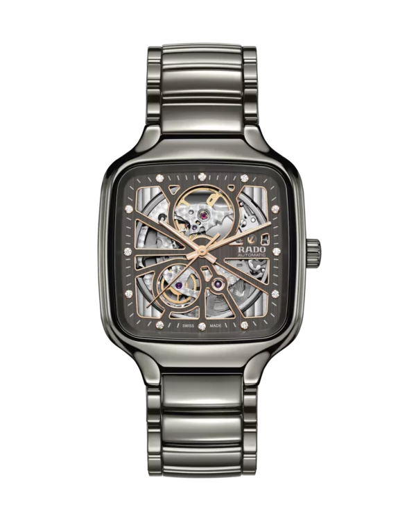 Rado True Square Automatic Open Heart Diamonds Gris