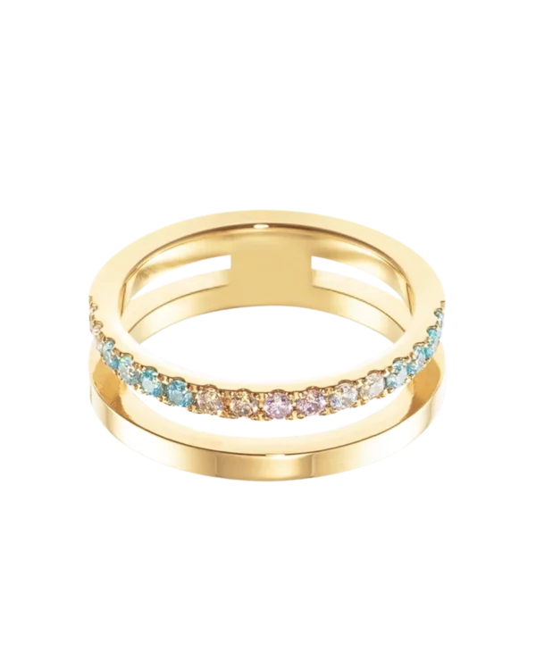 Eternal Unity Ring gold-multicolour pastel – COEUR DE LION