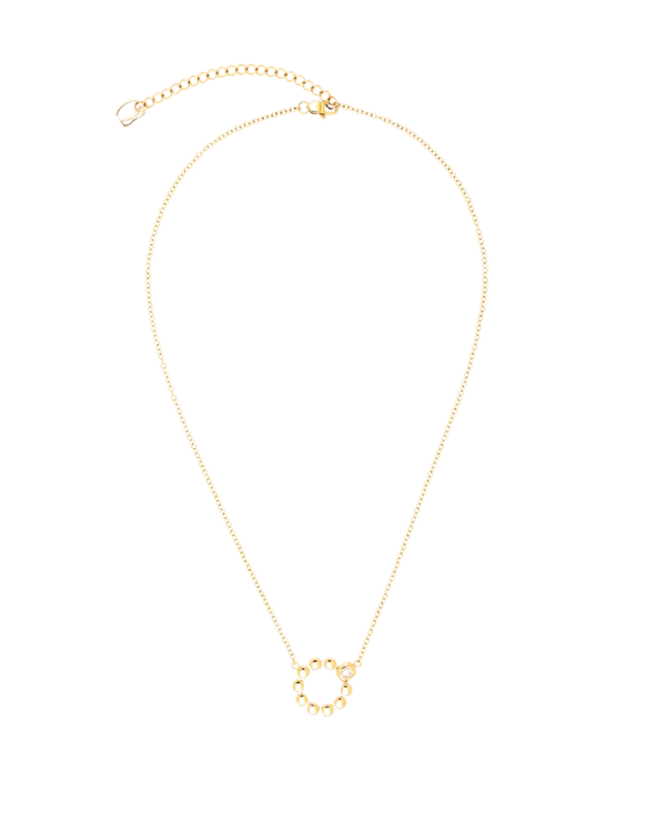 Necklace small soft cube circle glow gold