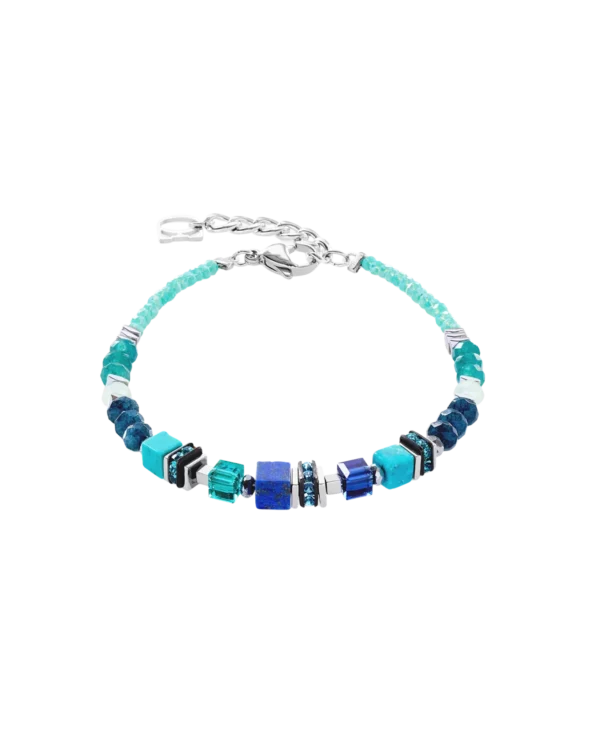 Bracelet wave precious flow silver teal