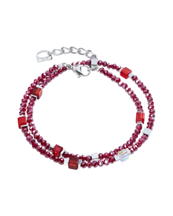 Bracelet Joyful Colours Flex rouge et argenté COEUR DE LION