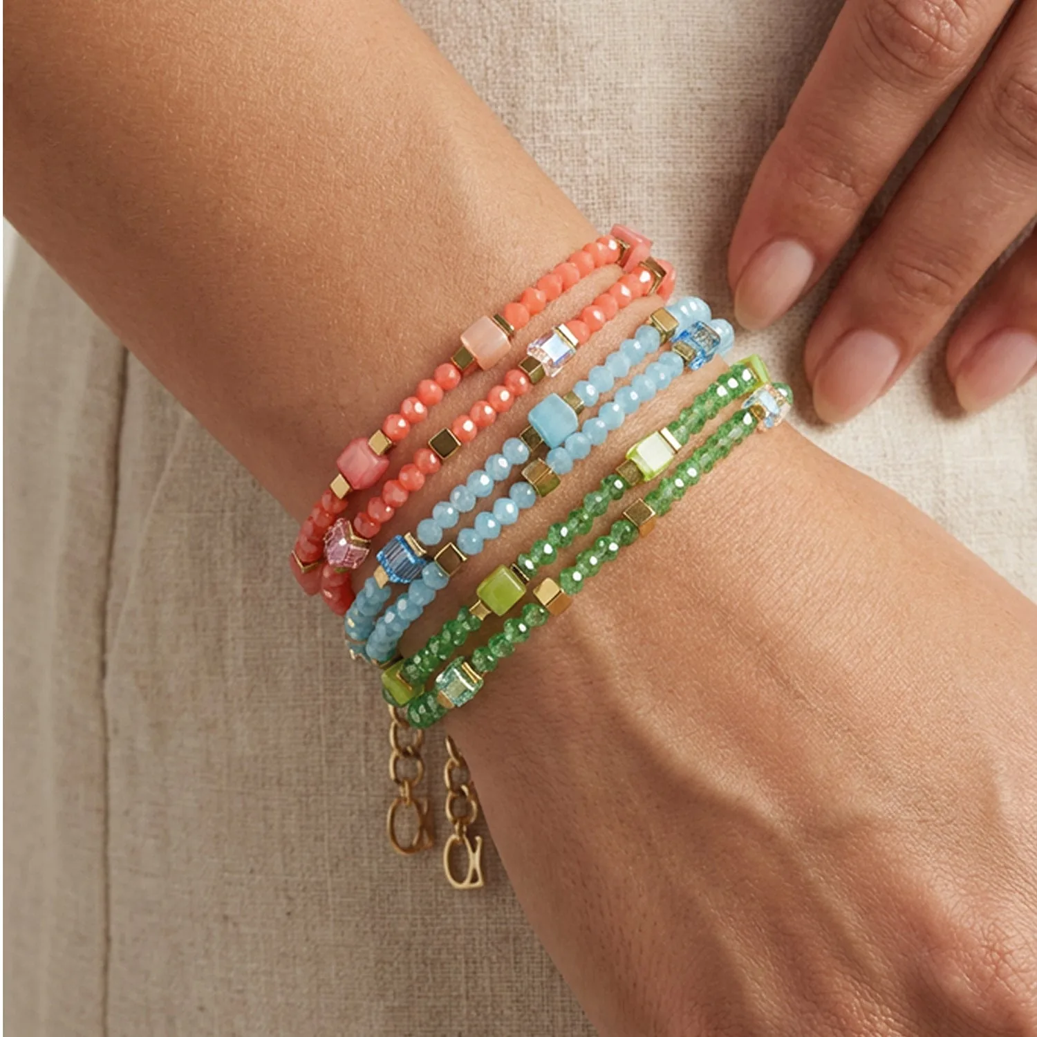 Bracelet Joyful Colours Flex vert et doré – Image 2