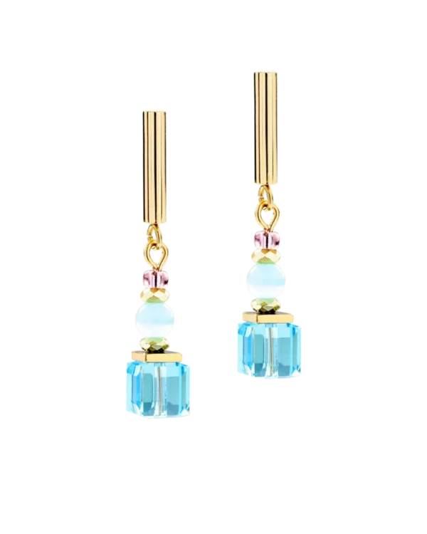 Earrings cube aura pastel gold