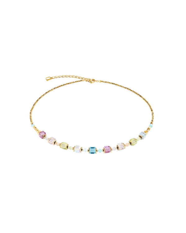 Necklace cube aura pastel gold