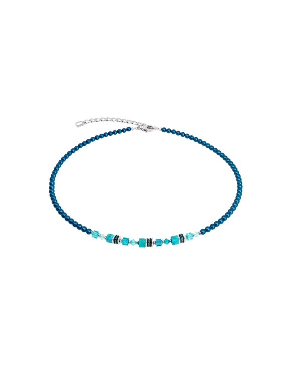 Necklace princess teal glow silver